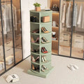 Armoire à chaussures tournante à 360° verte 6 niveaux