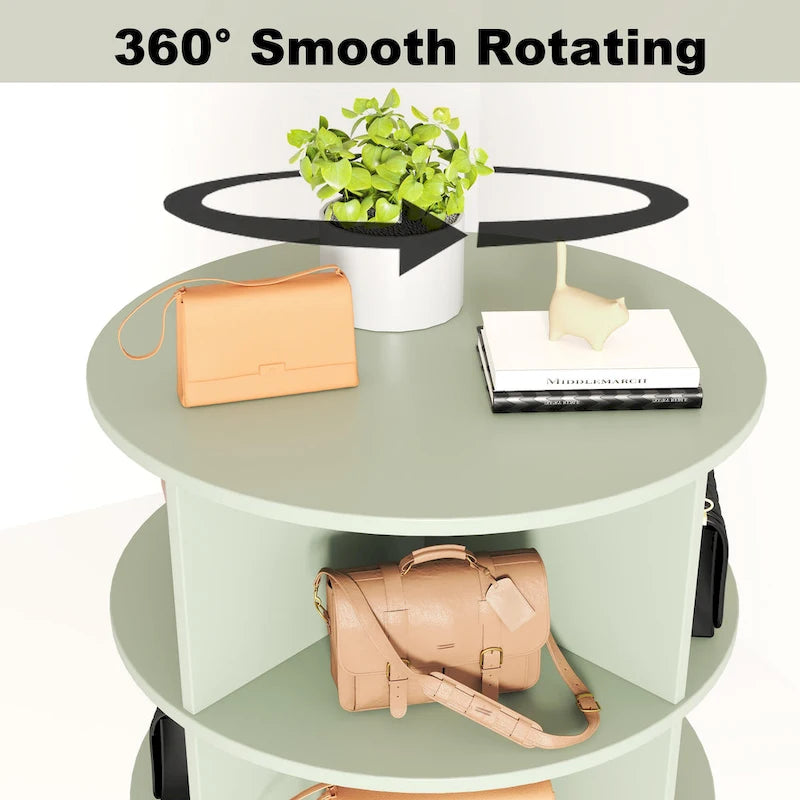 Armoire à chaussures tournante à 360° verte 6 niveaux