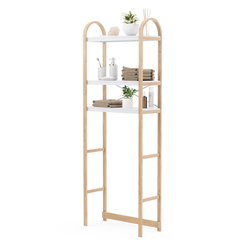 Étagère de salle de bain en bois