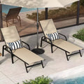 Lot de 2 chaises longues de jardin, transat inclinable réglable sur 5 positions, tissu Textilène, chaise longue de piscine de 193 cm pour terrasse, jardin et bord de piscine