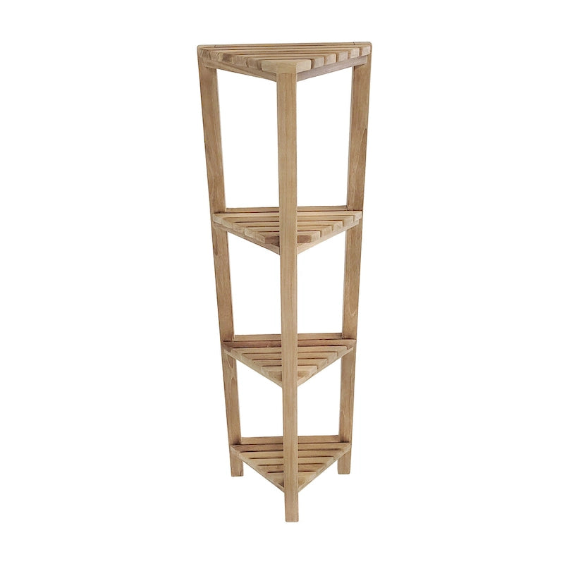 Étagère d'angle en teck 50 (128 cm) 4 niveaux