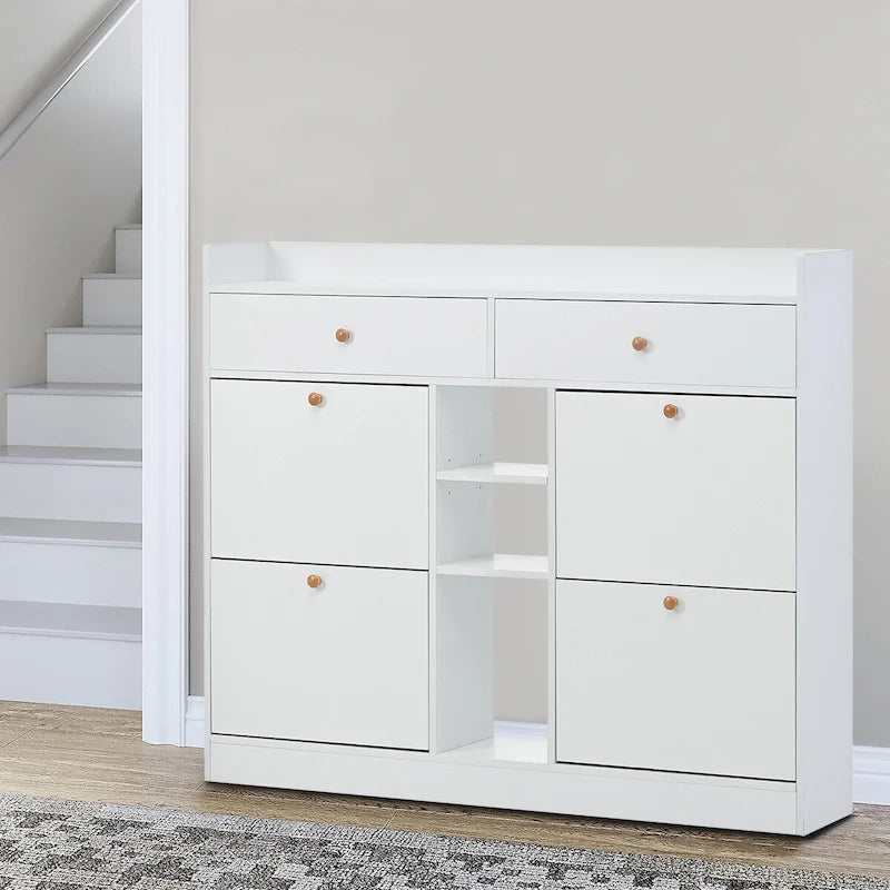 Meuble de rangement à chaussures multifonctionnel en bois au design minimaliste