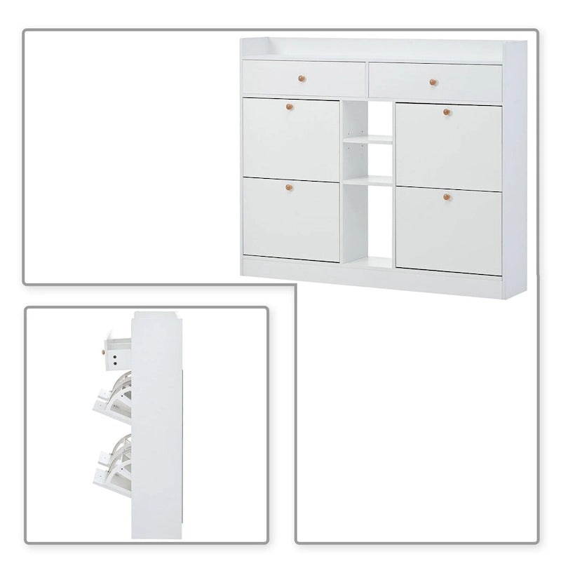 Meuble de rangement à chaussures multifonctionnel en bois au design minimaliste
