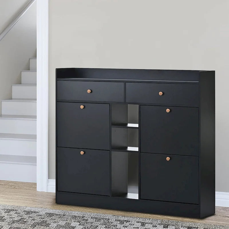 Meuble de rangement à chaussures multifonctionnel en bois au design minimaliste