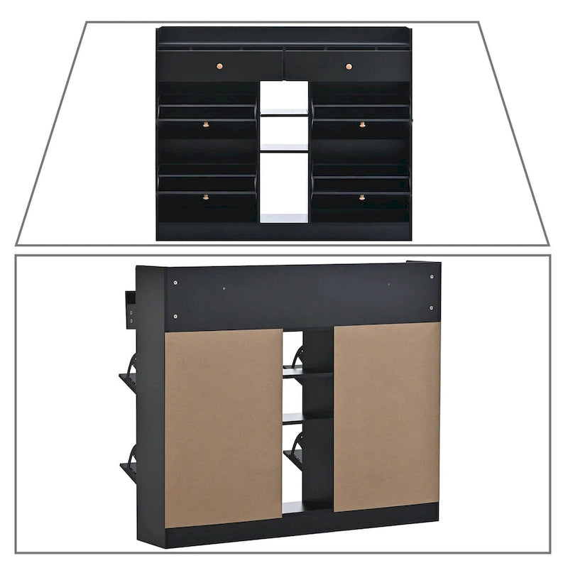 Meuble de rangement à chaussures multifonctionnel en bois au design minimaliste