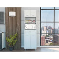 Meuble à micro-ondes, quatre pieds, un tiroir, double porte, une étagère - Blanc