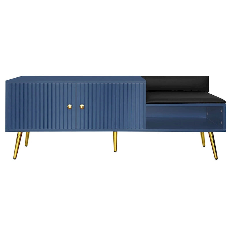 54.3 Banc de rangement pour chaussures avec rangement dissimulé et coussins rembourrés pour chevet