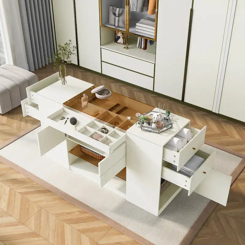 Coiffeuse-îlot multifonctionnelle de luxe moderne