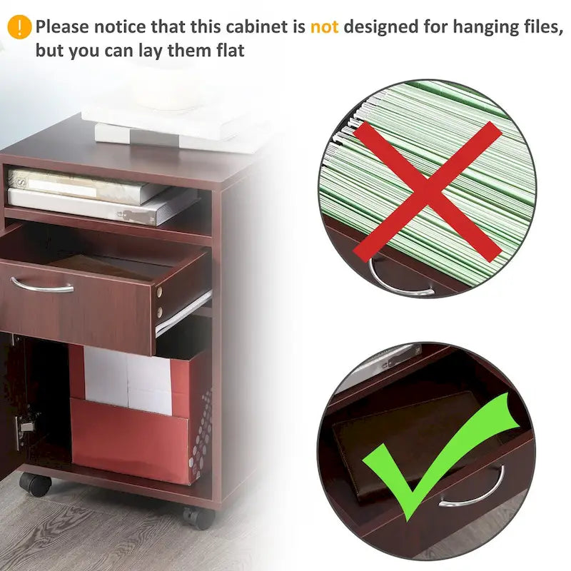 Organiseur de rangement mobile avec tiroir et placard