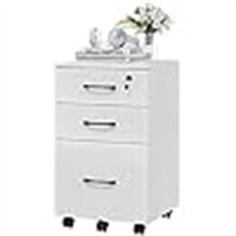 Classeur mobile en bois à 3 tiroirs - 26,5P x 18,6L x 6,9H