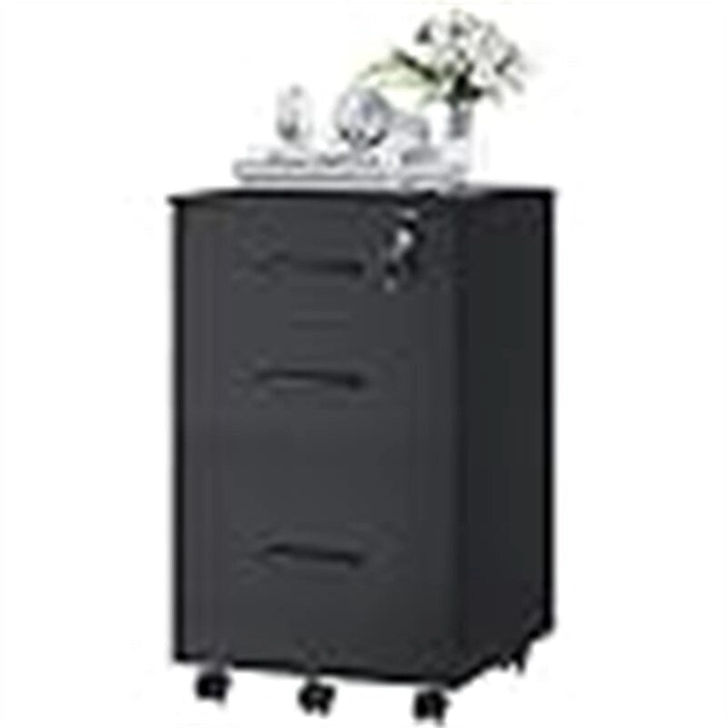 Classeur mobile en bois à 3 tiroirs - 26,5P x 18,6L x 6,9H