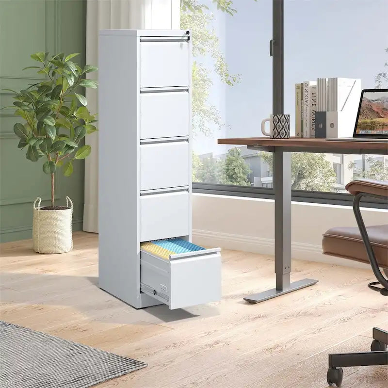 Meuble de classement vertical à 5 tiroirs avec serrure Classeur en acier pour bureau ou maison