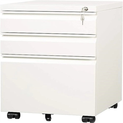 3-Drawer Mobile File Cabinet - 17.1D x 14.6W x 23.8H