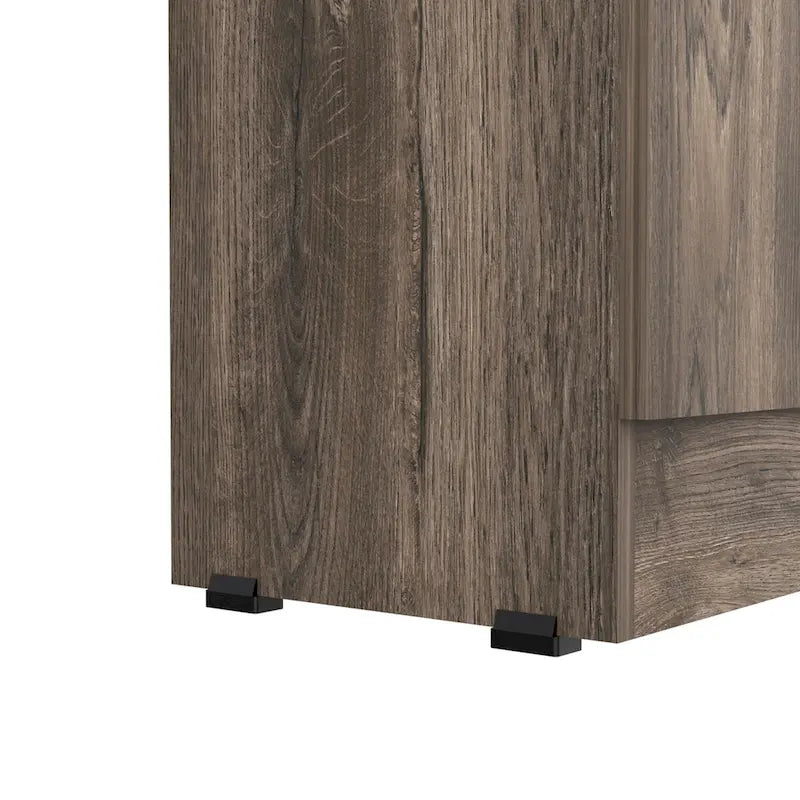 Armoire de rangement, cinq étagères, finition wengé marron foncé / noire, de haute qualité et durable