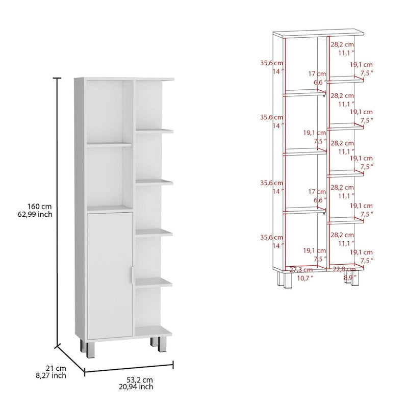 Meuble de salle de bain haut en lin de 63 po, rangement de linge