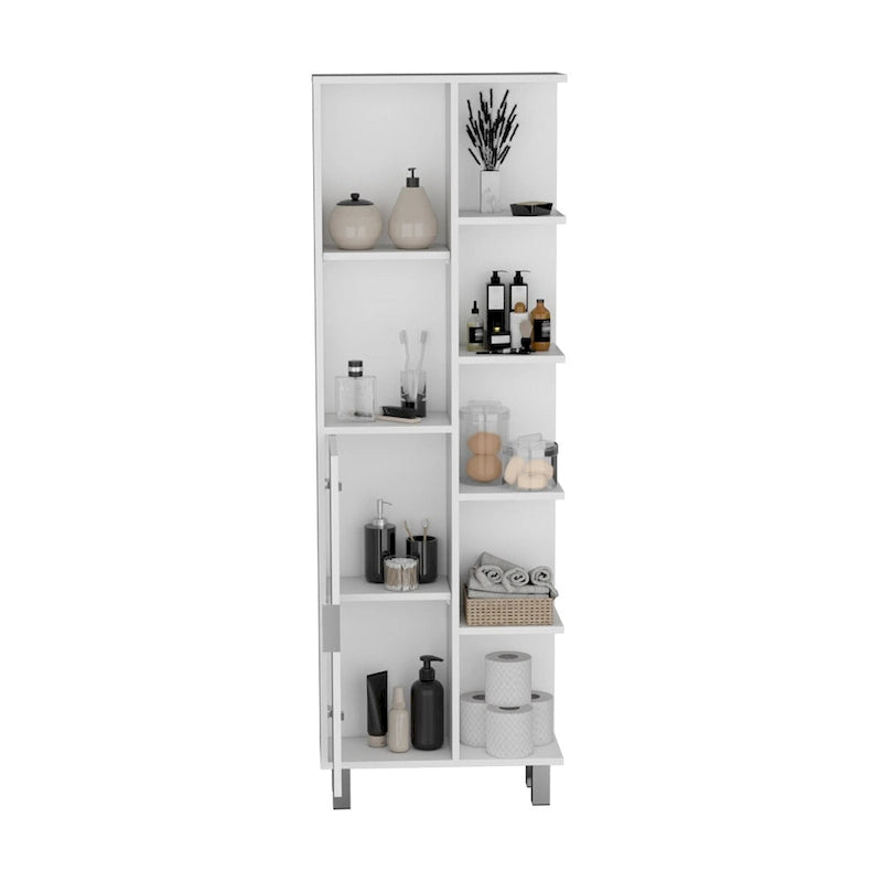 Meuble de salle de bain haut en lin de 63 po, rangement de linge