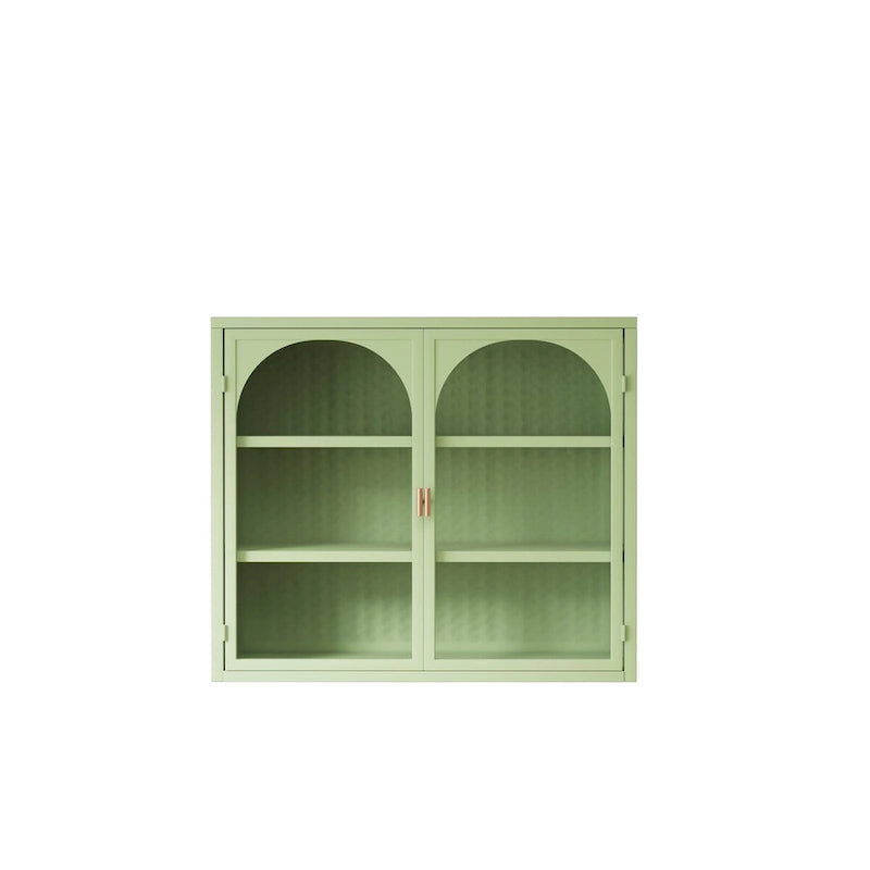 Meuble mural moderne à porte vitrée avec rangement à trois niveaux de 70 cm pour entrée, salon, salle de bain