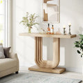 Console d'entrée en bois de 39 pouces avec base géométrique