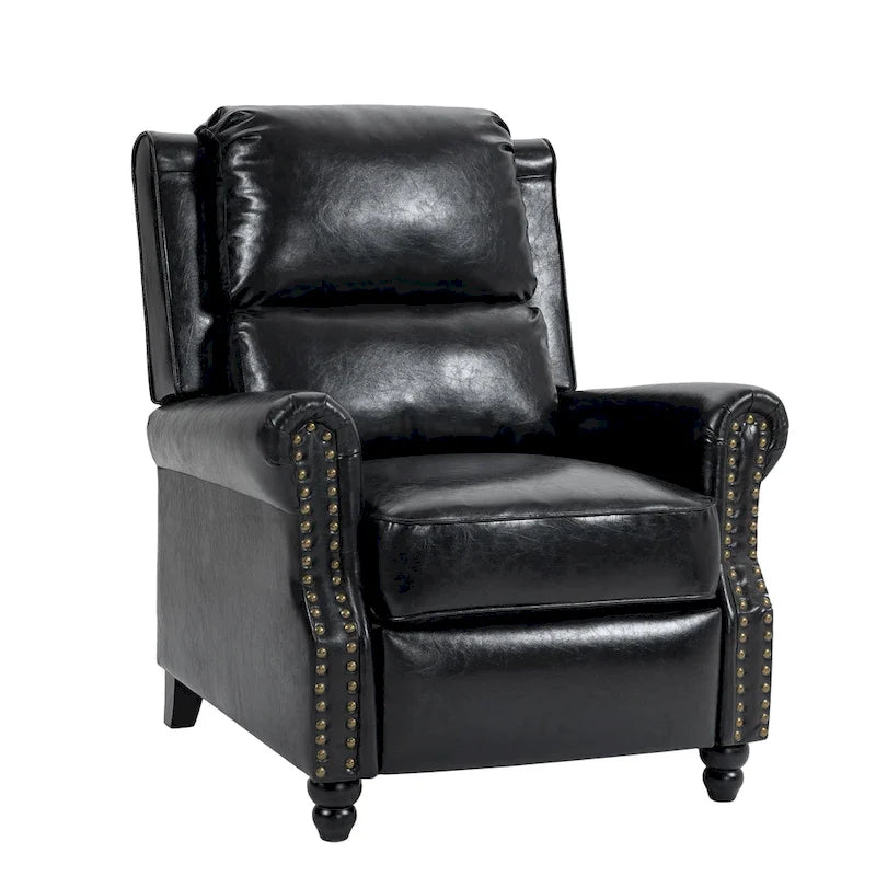 Lot de 2 fauteuils inclinables modernes à assise rembourrée en cuir PU/tissu