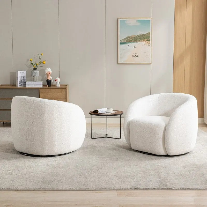 Lot de 2 fauteuils d'appoint pivotants à 360° SEYNAR Modern Glam Rembourrés