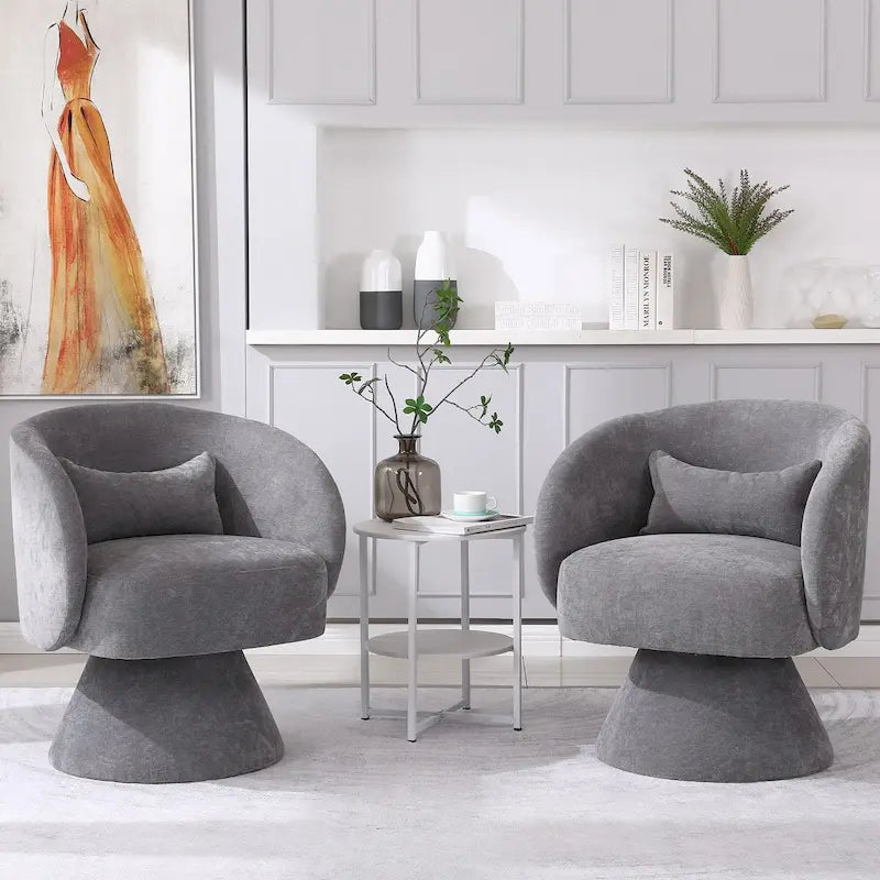 Fauteuil pivotant rembourré (lot de 2)